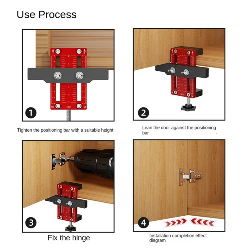 Cabinet Door Installation Locator Cabinet Door Positioning Handle Install Aluminium Alloy Adjustable Hinge Fixing Punch