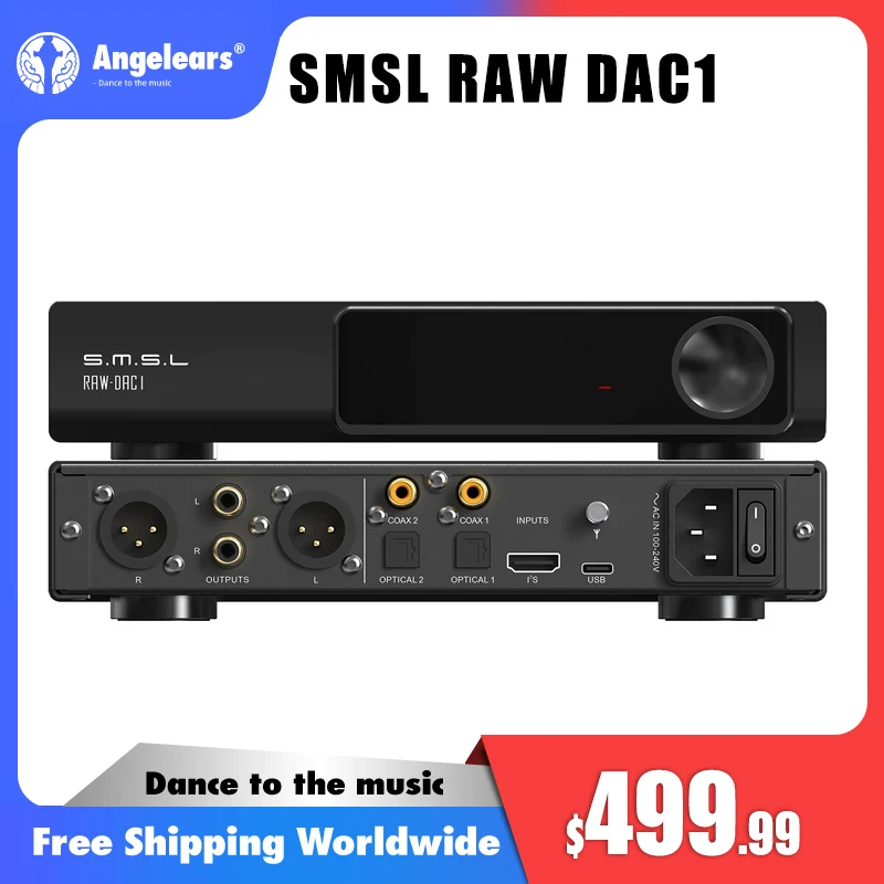 SMSL RAW-DAC1 Decoder MQA MQA-CD AK4191+AK4499EX Bluetooth 5.1 Support LDAC XU316 32Bit/768kHz DSD512 DAC