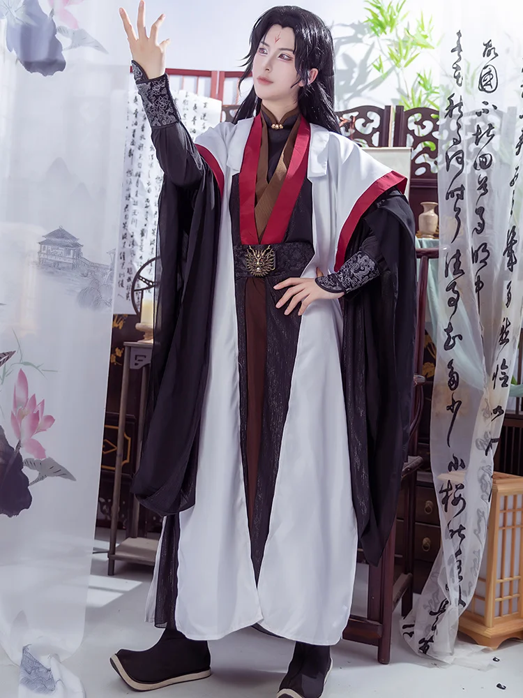 Il sistema salvaspazio del cattivo della spazzatura Anime Luo BingHe Costume Cosplay Costume antico parrucca Cosplay scarpe Prop per vestito di Halloween