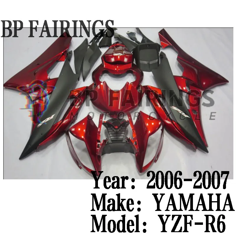 

For YAMAHA YZF R6 2006 2007 Fairing ABS bodywork Kits YZF600 R6 07 Abs for YAMAHA YZF R6 2006-2007 Fairings set Red Black
