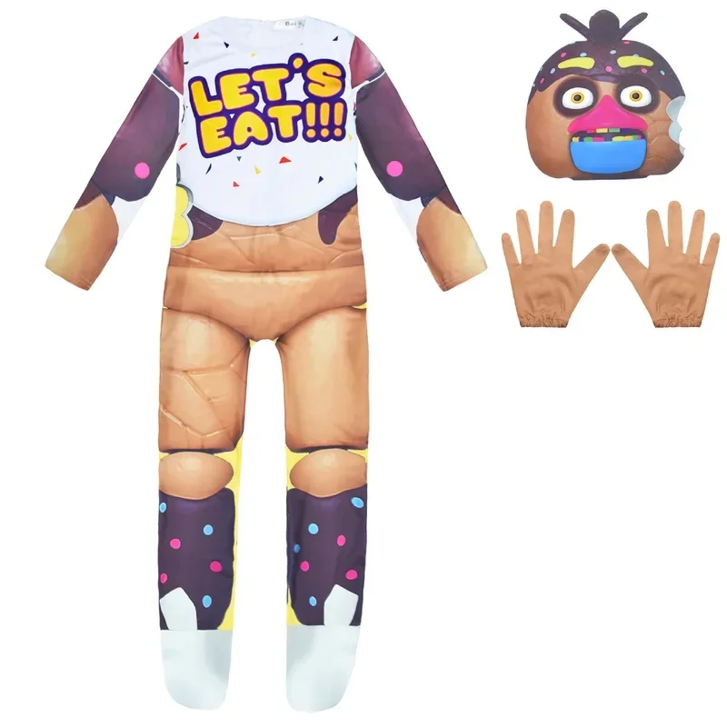 2026 New Halloween Cosplay Costume Fnaf Horriable for Five Night F-Freddyyed Jumpsuit+mask+gloves Nightmare bear Bonnied A AABA view 6