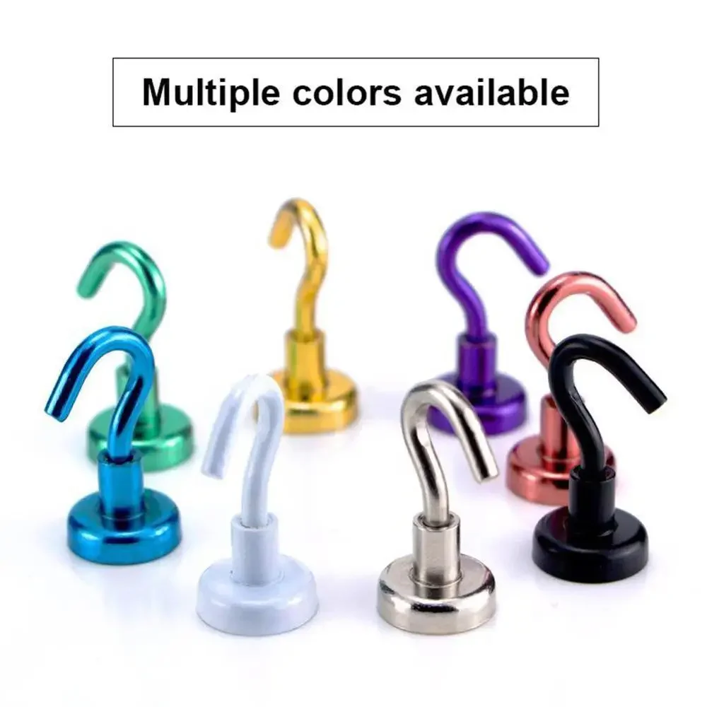 

Magnetic Hooks Powerful Hook Magnet Holder 10kg Suction Wall Hook Holder Support Hardware Magnetic Tool Silver