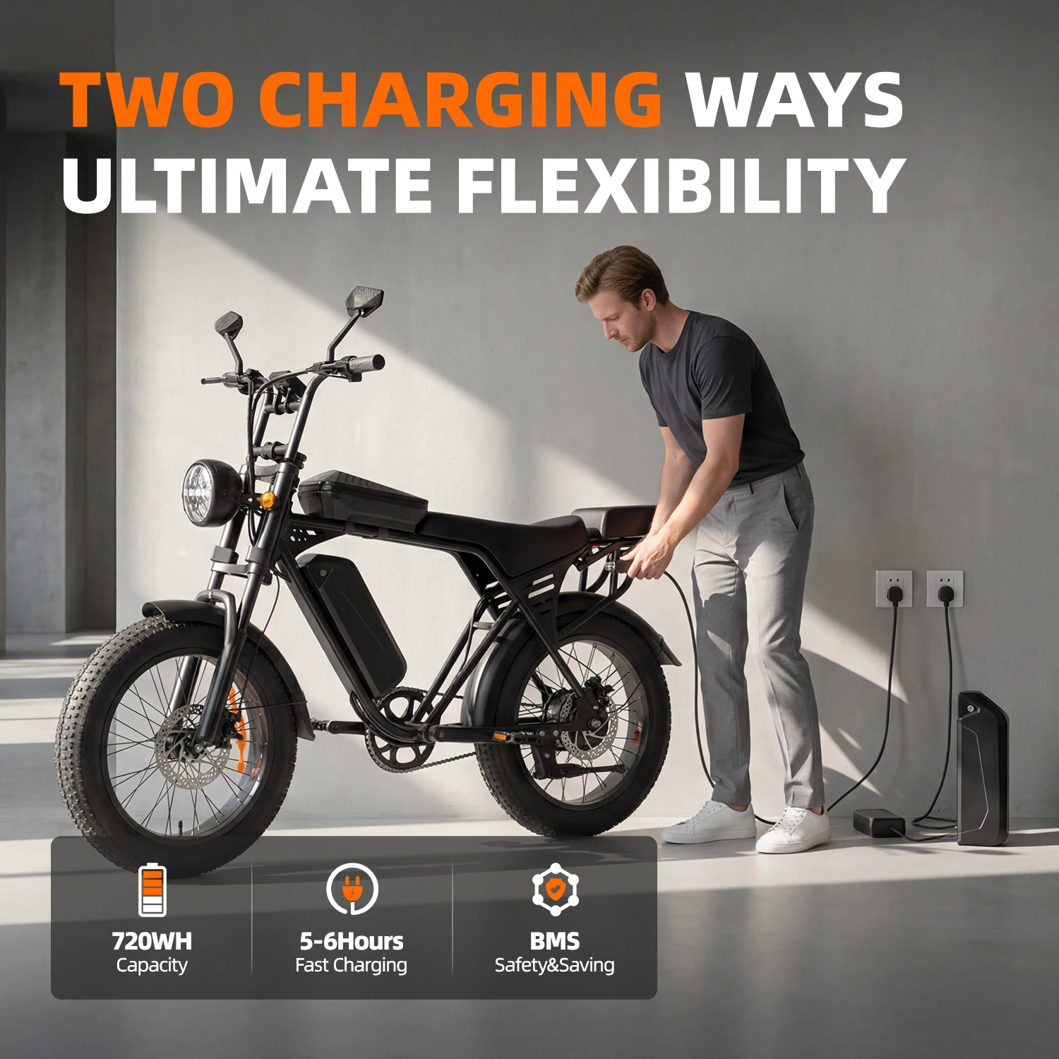 X5 20 Inch Fat Tire All Terrain Electric Bike 1500W Peak Motor E-Bike 48V15AH Removable Battery Dual Disc Brake Adult Electric Bicycle Off Road Beach Snow image 3