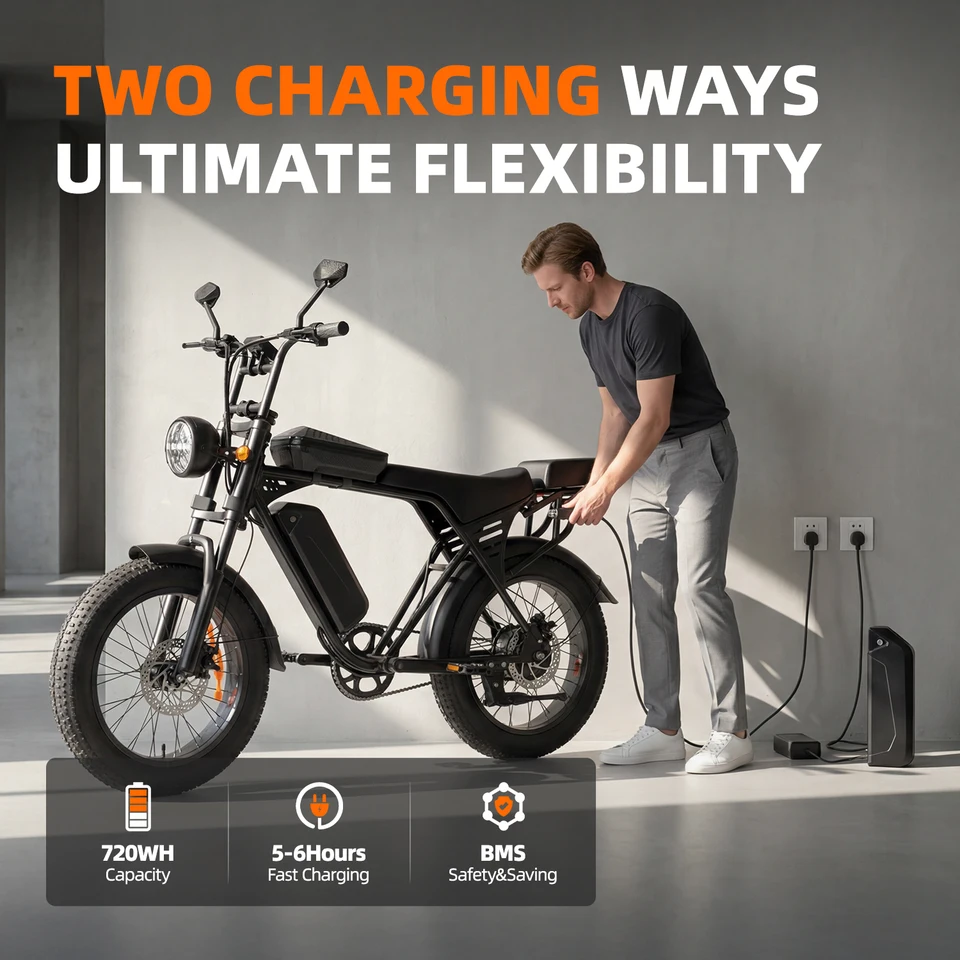 X5 20 Inch Fat Tire All Terrain Electric Bike 1500W Peak Motor E-Bike 48V15AH Removable Battery Dual Disc Brake Adult Electric Bicycle Off Road Beach Snow image 3