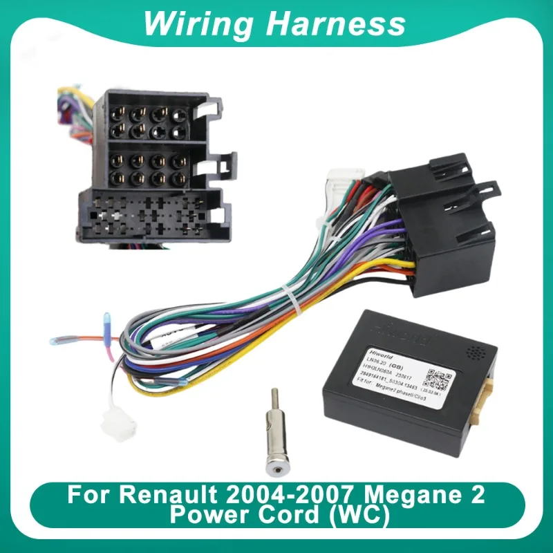 For RENAULT Megane 2 Clio 3 2004 - 2007 Canbus Android GPS Player Power Cable Audio Adaptor Dash Trim Kit Facia Panel