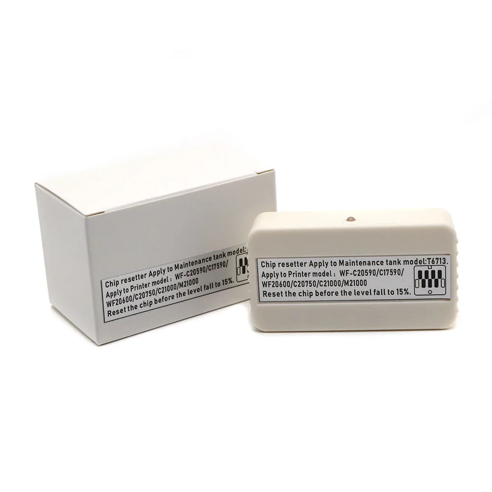 T6713 Maintenance Box Chip Resetter Decoder for Epson WF-C21000 WF-C20750 WF-C17590 WF-C20600 Printer Waste Ink Tank Reset Parts