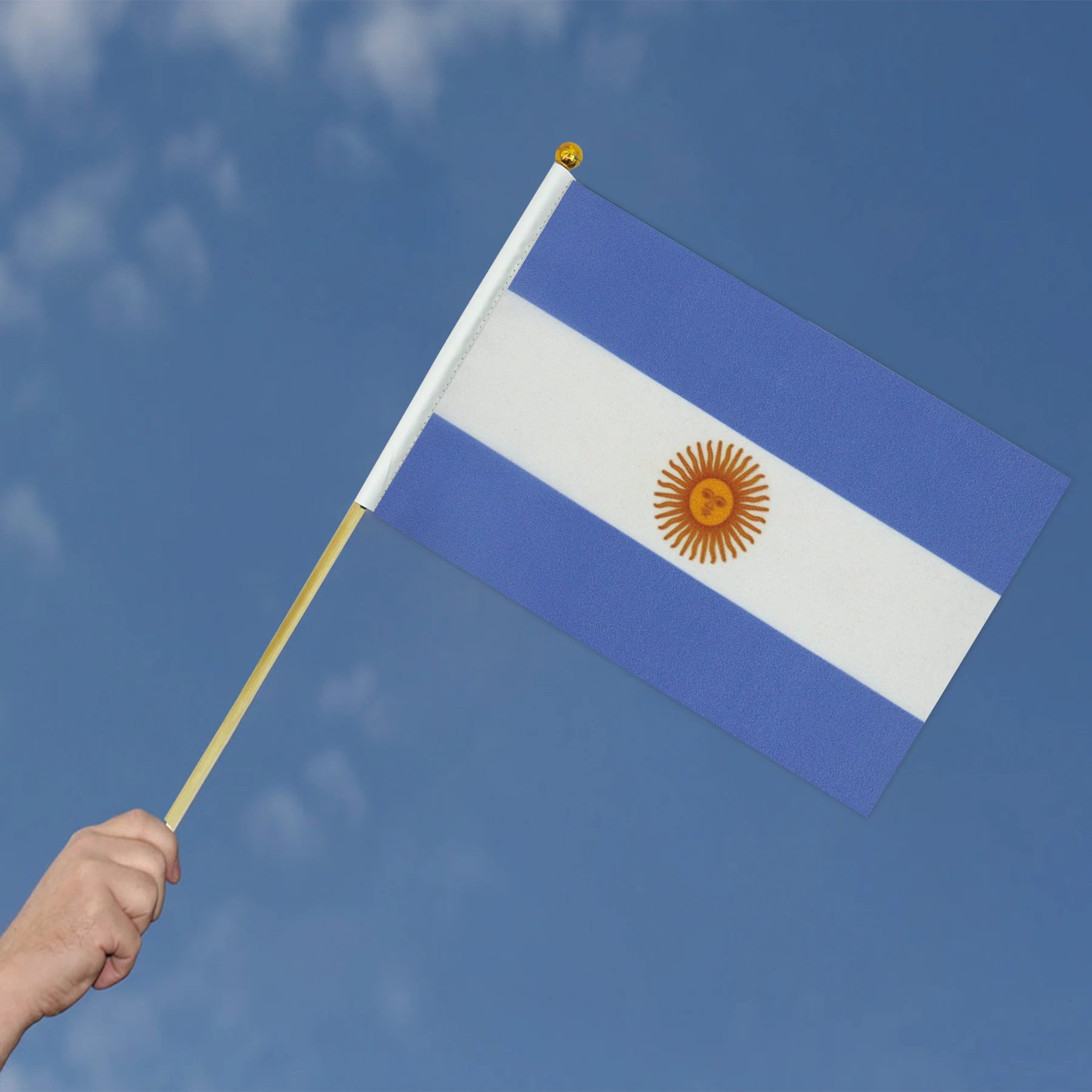 Ручные флаги Аргентины 14x21 см, национальные флаги для внутреннего и наружного украшения (10 шт./1 комплект)