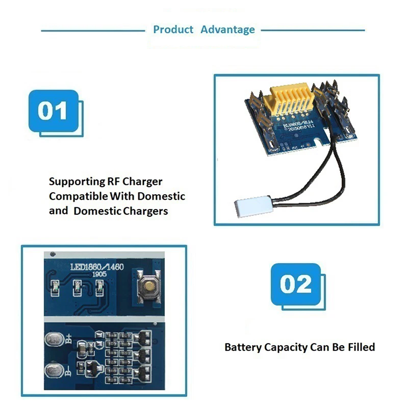 Imagem -06 - Placa Pcb Peça de Substituição para Makita 18v Battery Chip Placa de Proteção de Carregamento Bl1830 Bl1840 Bl1850 Bl1860 1pc