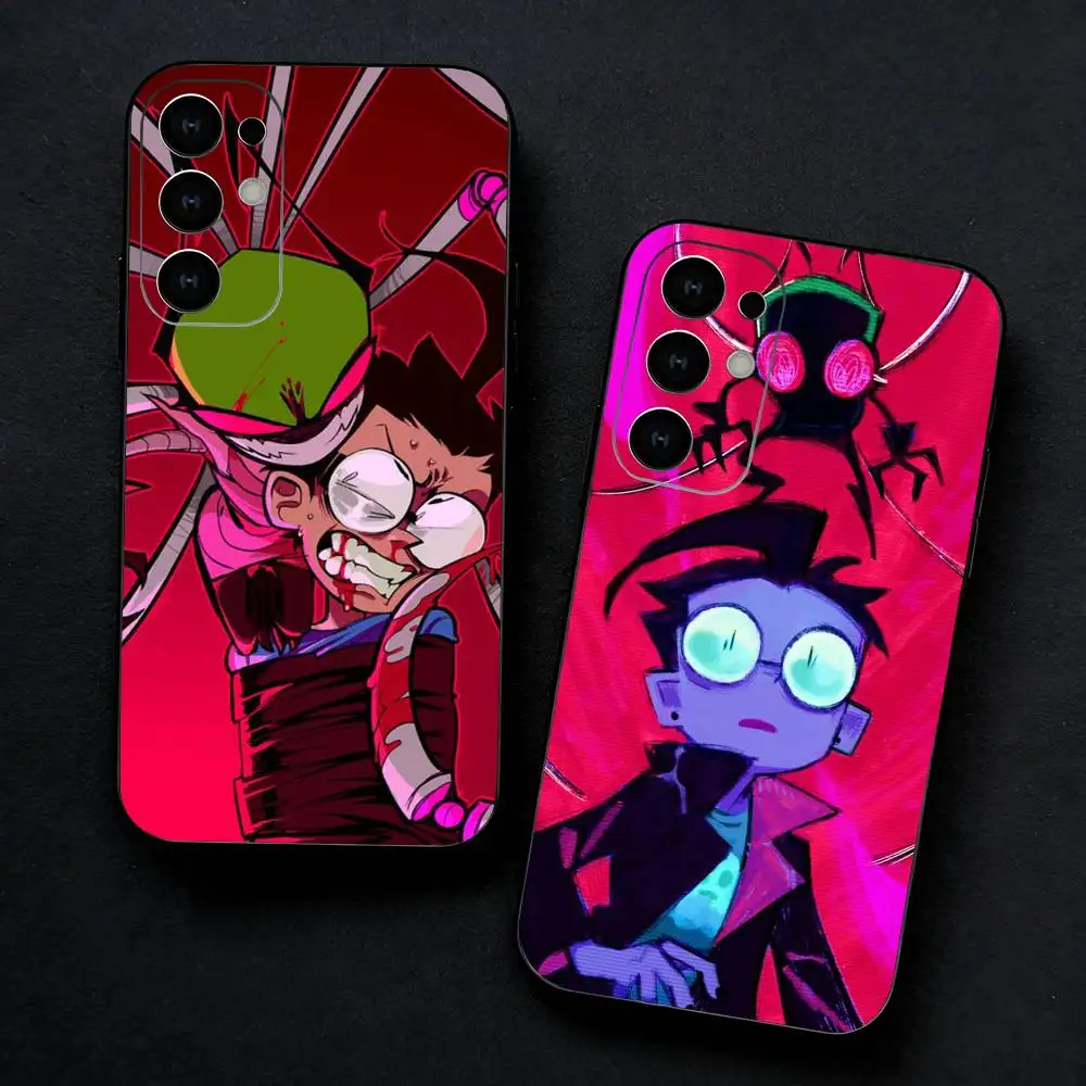 

I-Invader Zim Cartoon Phone Case For Samsung S25,24,23,22,30,21,10,9,Ultra,Plus,FE 5G Black Soft Case
