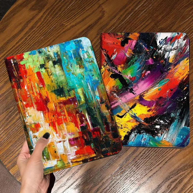 

Colorful Abstract Modern Paint Tablet Case For Samsung Galaxy Tab S7 S8 S9 S10 FE Lite Gift