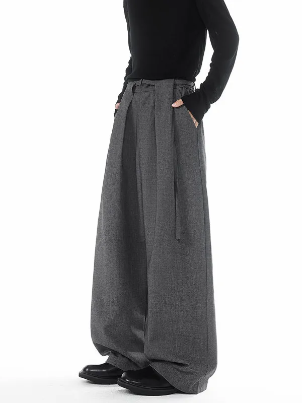 

Мужские повседневные брюки TANGZ STUDIO с широкими штанинами, плиссированные, драпированные, в пол, в американском стиле кэжуал