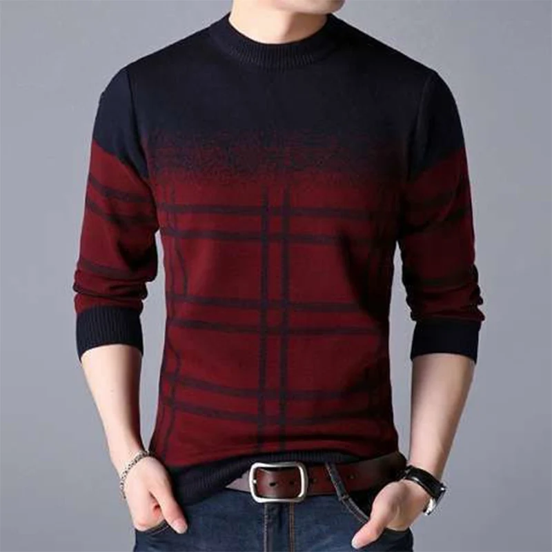 Autumn Winter KPOP Fashion Harajuku Sweater Man All Match Thick Knitting Tops Men Loose Casual Long Sleeve Pullover Y2K T-shirts