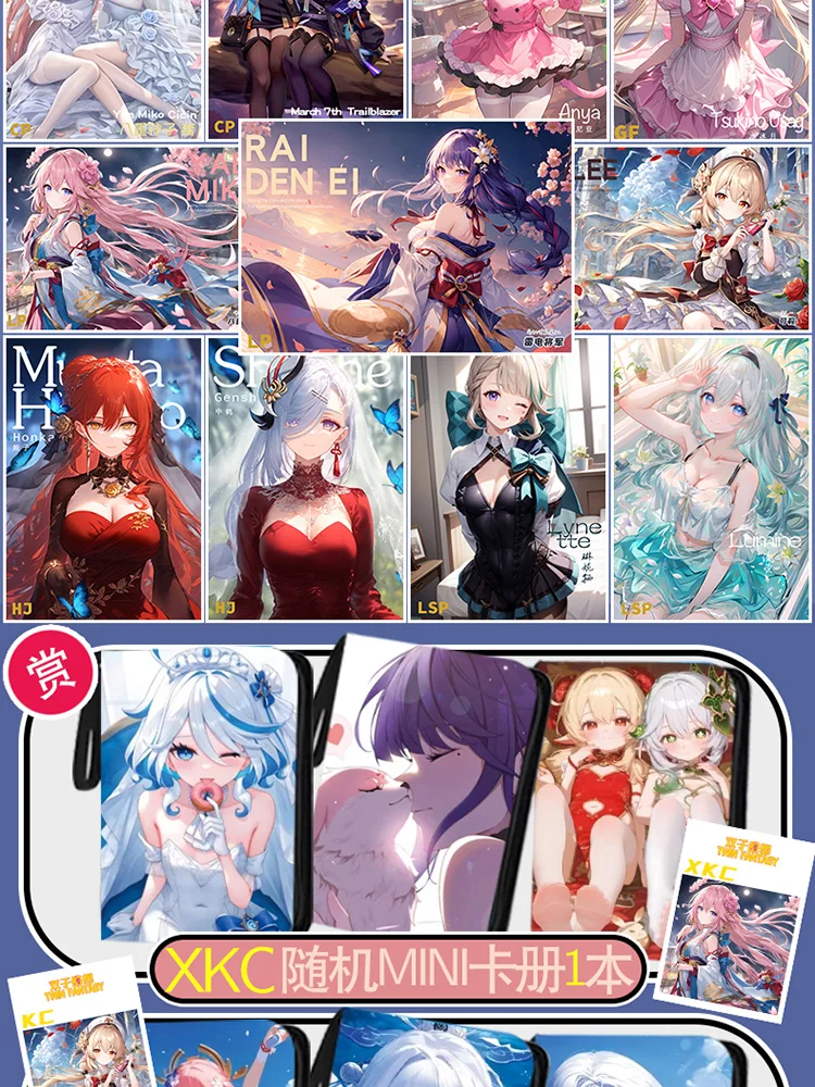 New Waifu Card TWIN FANSTASY A5 Size Goddess Board Shenhe Ganyu Hutao Doujin Booster Box Hobby Anime CP Rare Card Toy Gifts