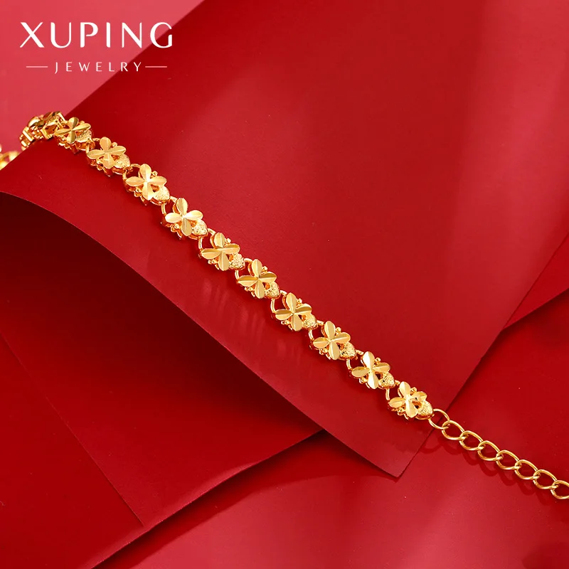 

Luxury 24K 9999 Pure Gold real gold Women's four-leaf clover vintage bracelet