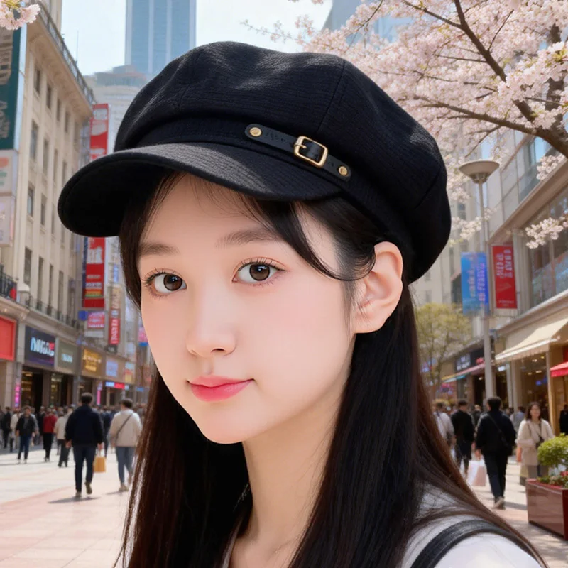 Korean-style Octagonal Hat, Fashionable and Versatile, Makes the Face Look Smaller, Newsboy Cap, Duckbill Beret