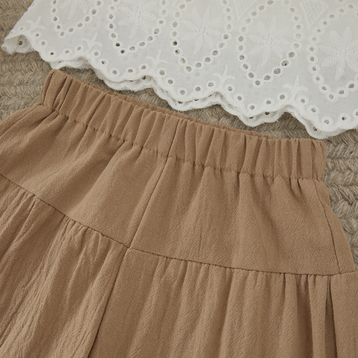 Suefunskry 1-5Y طفل رضيع طفلة مجموعة ملابس الصيف الدانتيل بلوزات بلا اكمام بنطال ذو قصة أرجل واسعة السفر عطلة الملابس وتتسابق #5