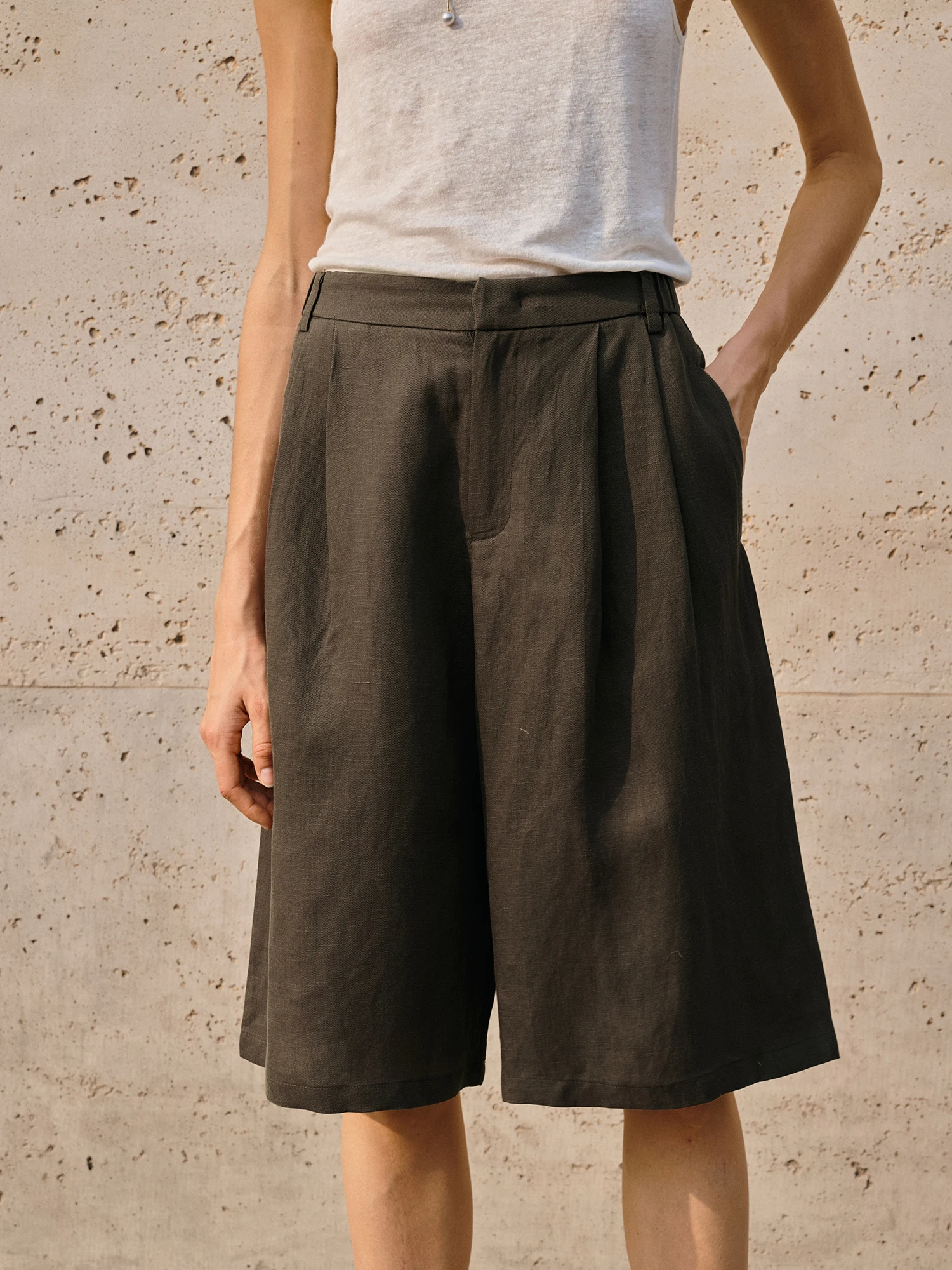 

High Waist Wide Leg Pants Women's Casual Linen Loose Fit Cooling Breathable High Waist Loose Pants Summer Fashion
