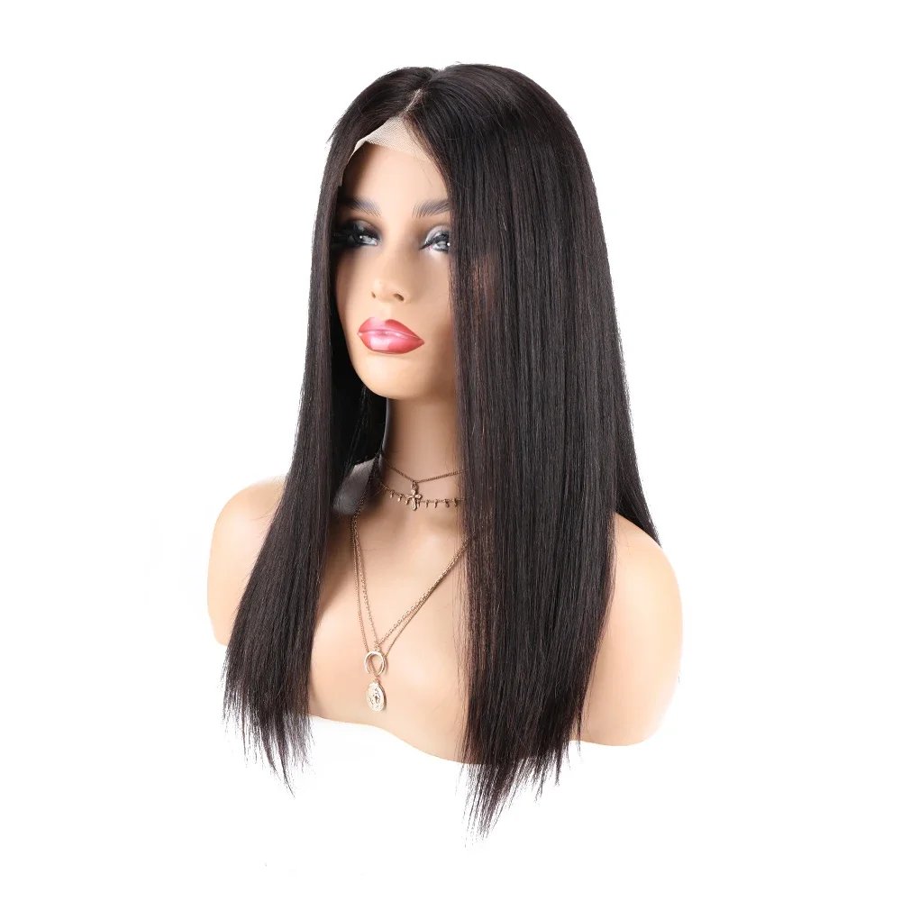 13X4 renda Wig Frontal 18 inci rambut Brasil Virgin Wig rambut manusia lurus untuk wanita Wig renda transparan ketebalan 150%