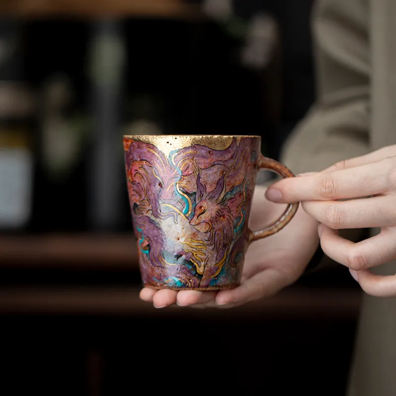 

Nine-tailed fox mug, Jingdezhen, Tao Zhiye coffee cup for girlfriends and elders