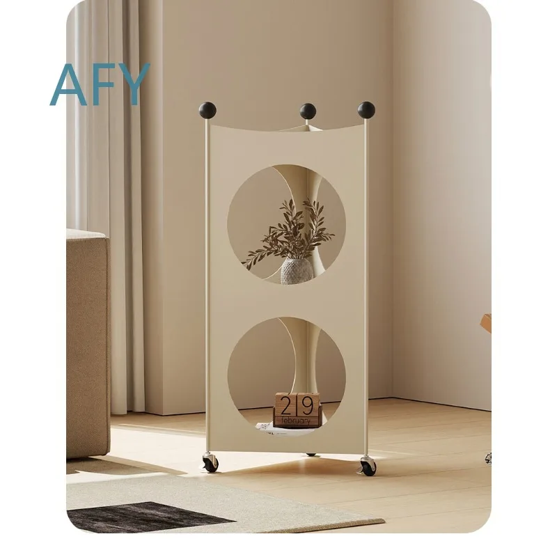 Cream Style Rolling Corner Shelf for Iron Tier Cart Mobile Small Storage Rack Aesthetic Bedroom Living Room Decor Trendy