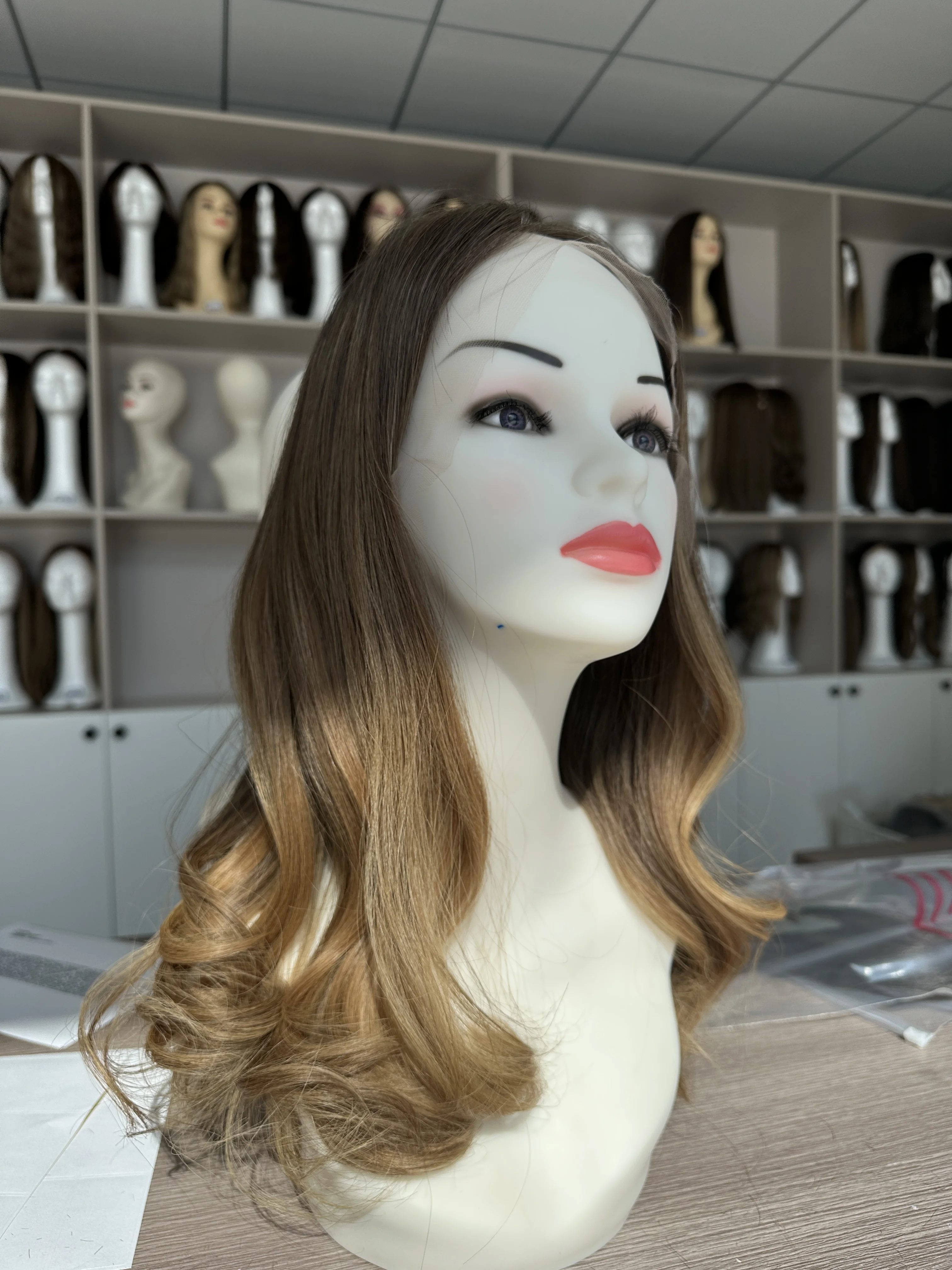 Kosher Wigs European hair Brown Color TsingTaowigs Human Hair Jewish Wig Lace Top For Women Free Shipping