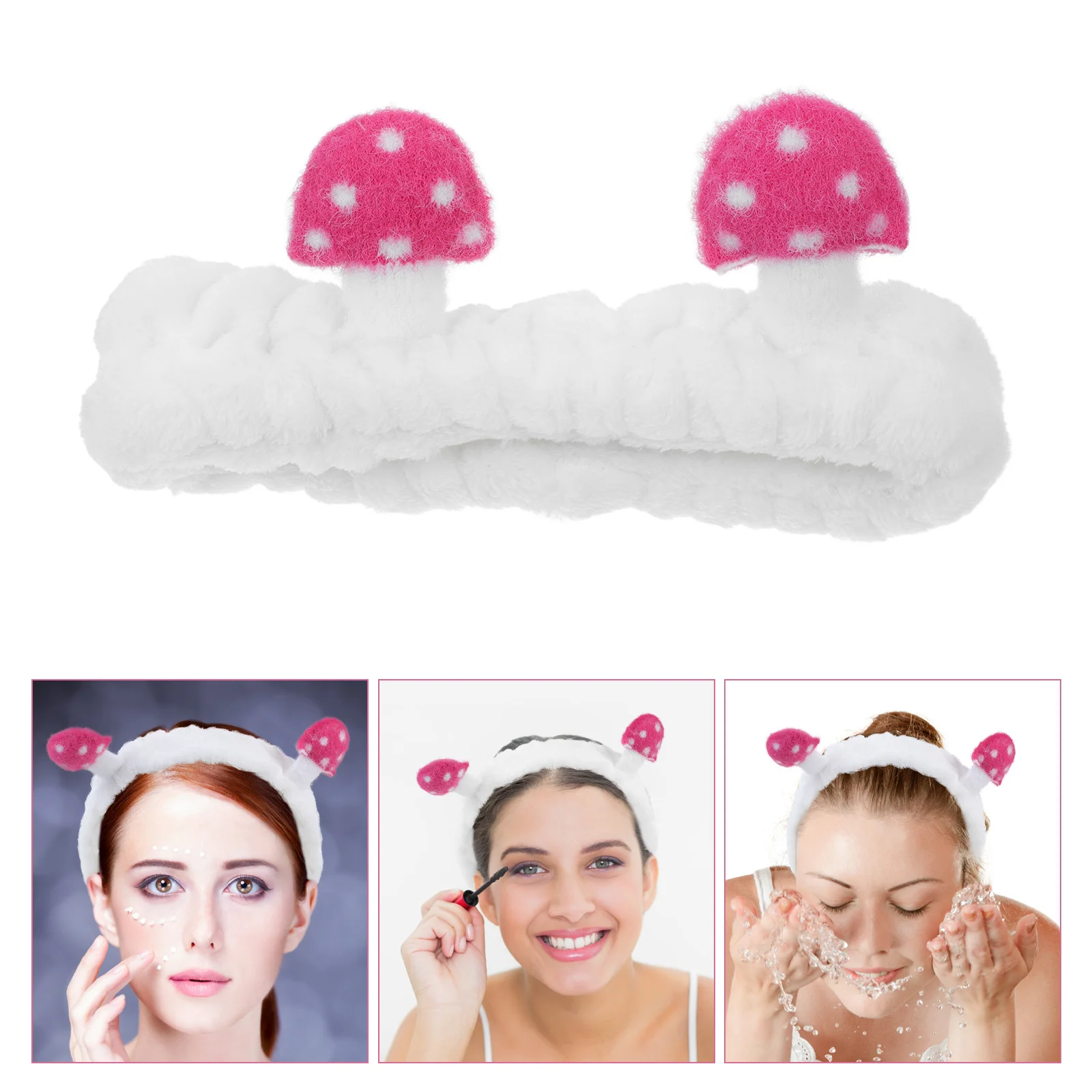

Mushroom Hairband Women Flannel Soft Makeup Headband Face Washing Spa Facial Accessories Spa Headbands for Women