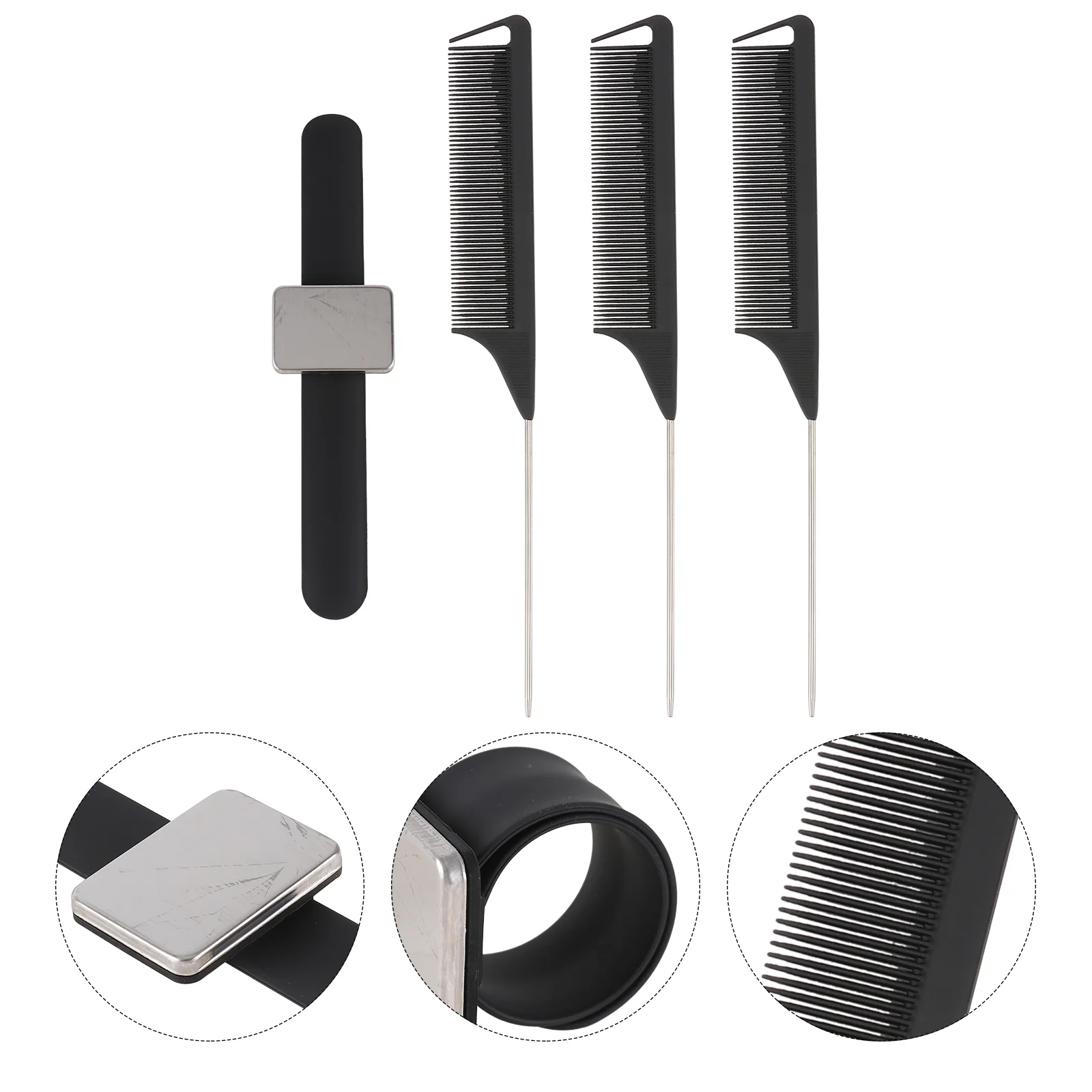 

Modeling Hairdressing Tools Set Braiding Men Silica Gel Hairpin Holder Bracelet