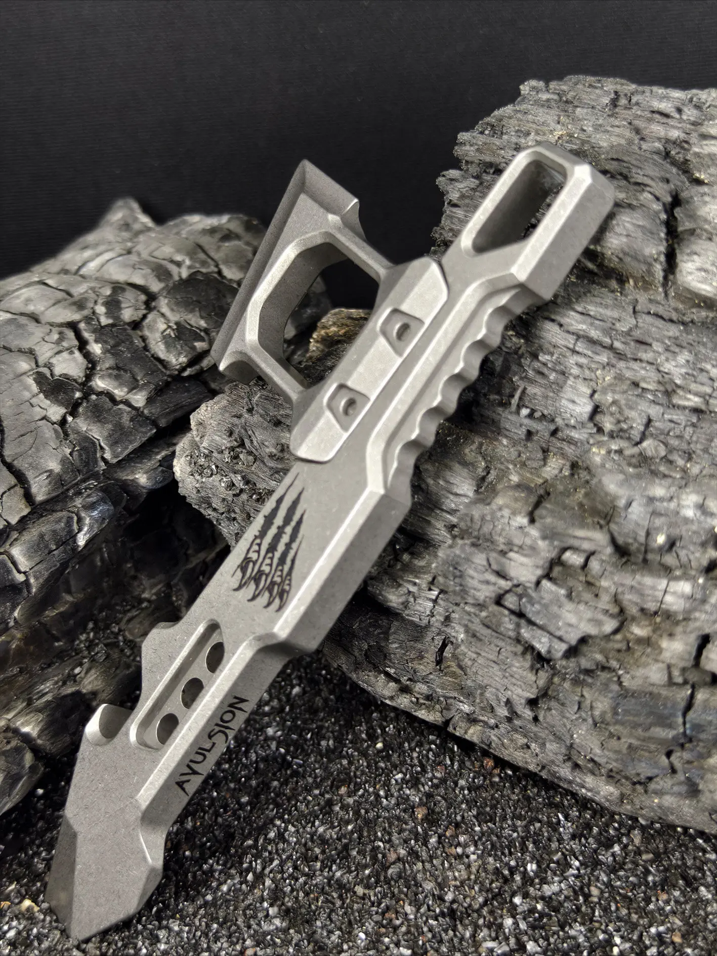 TC4 titanium multifunctional EDC tool for outdoor adventures featuring bottle opener can opener and pendant loop compact lightwe