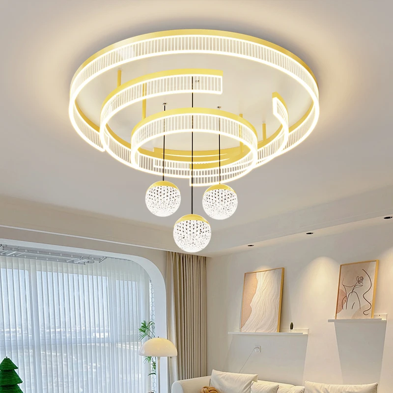 Lampu Gantung LED Mewah Modern Nordik, Lampu Plafon Bola Sederhana untuk Ruang Tamu dan Lobi, Dekorasi Personal Selebgram