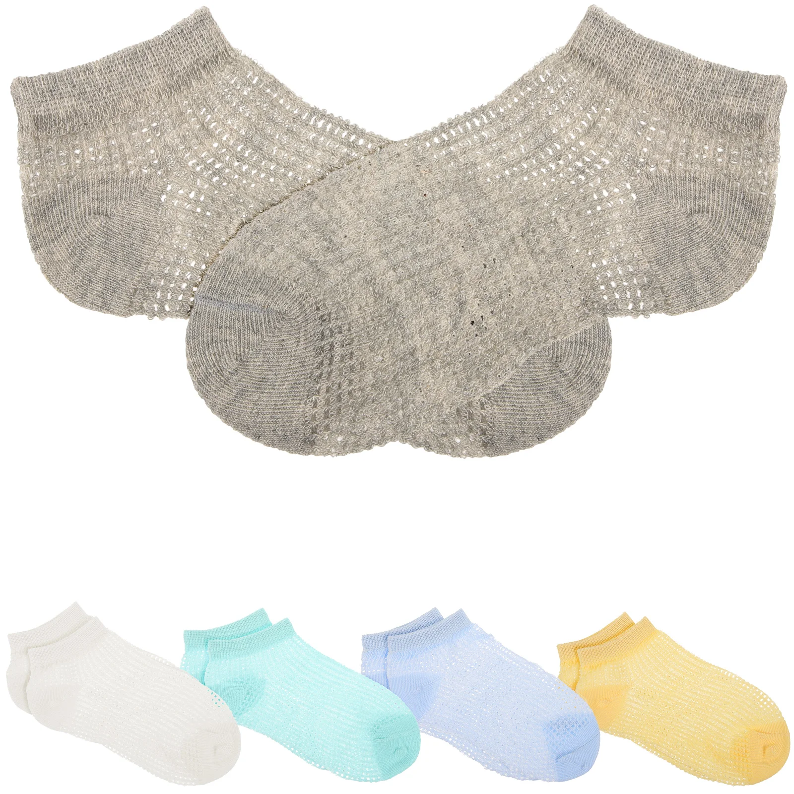 

5pcs Baby Summer Breathable Ultra-Thin Mesh Low Cut Ankle Socks Comfortable Sweat Absorbent For 1-3 Years Old 5 Colors