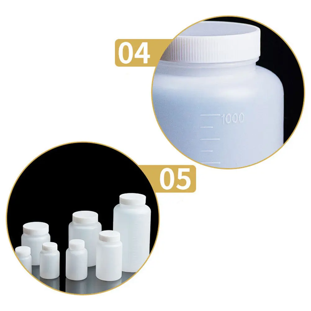 

1Set 250Ml Thickened Plastic Reagent Bottle Narrow Mouth Leakproof Liquid Storage Bottle with Scale for Lab Household