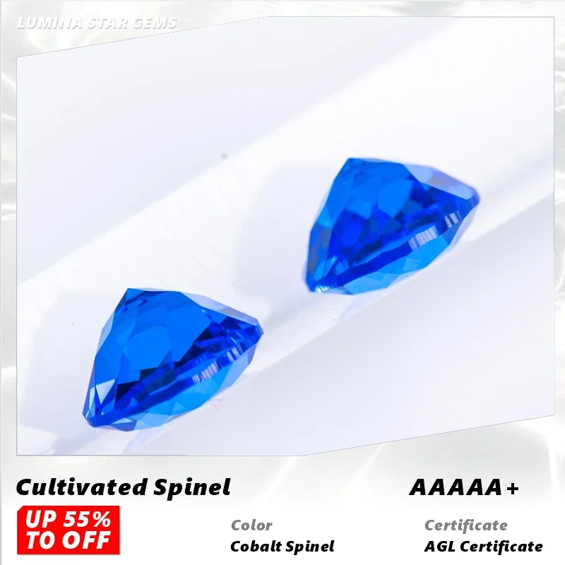 

L-Lab Grown Cobalt Spinel Round Shaped Extremely Shiny Quality DIY Ring Necklace Earrings Main Materials AGL Certificate