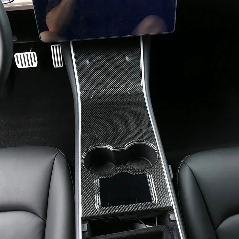 3PCS Central Control Panel for Tesla Model 3 2018-2020 100% Real Carbon Fiber Center Console Stickers Cover Car Accessories