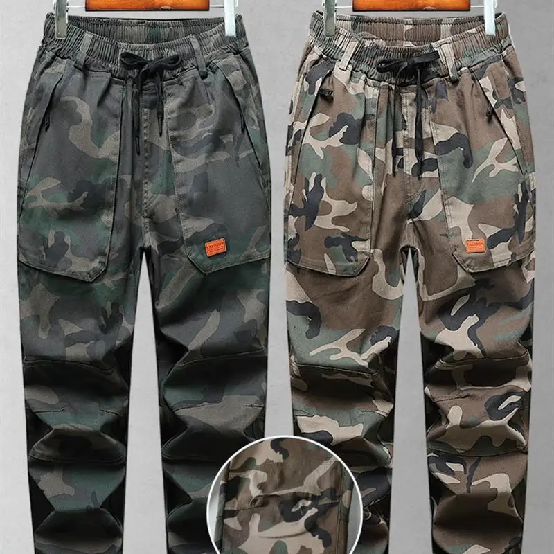 

Pure Cotton Camouflage Work Trousers for Men with Elastic Cuffs for Office Wear Anti-Heat Long Pants Welding Protective Clothing