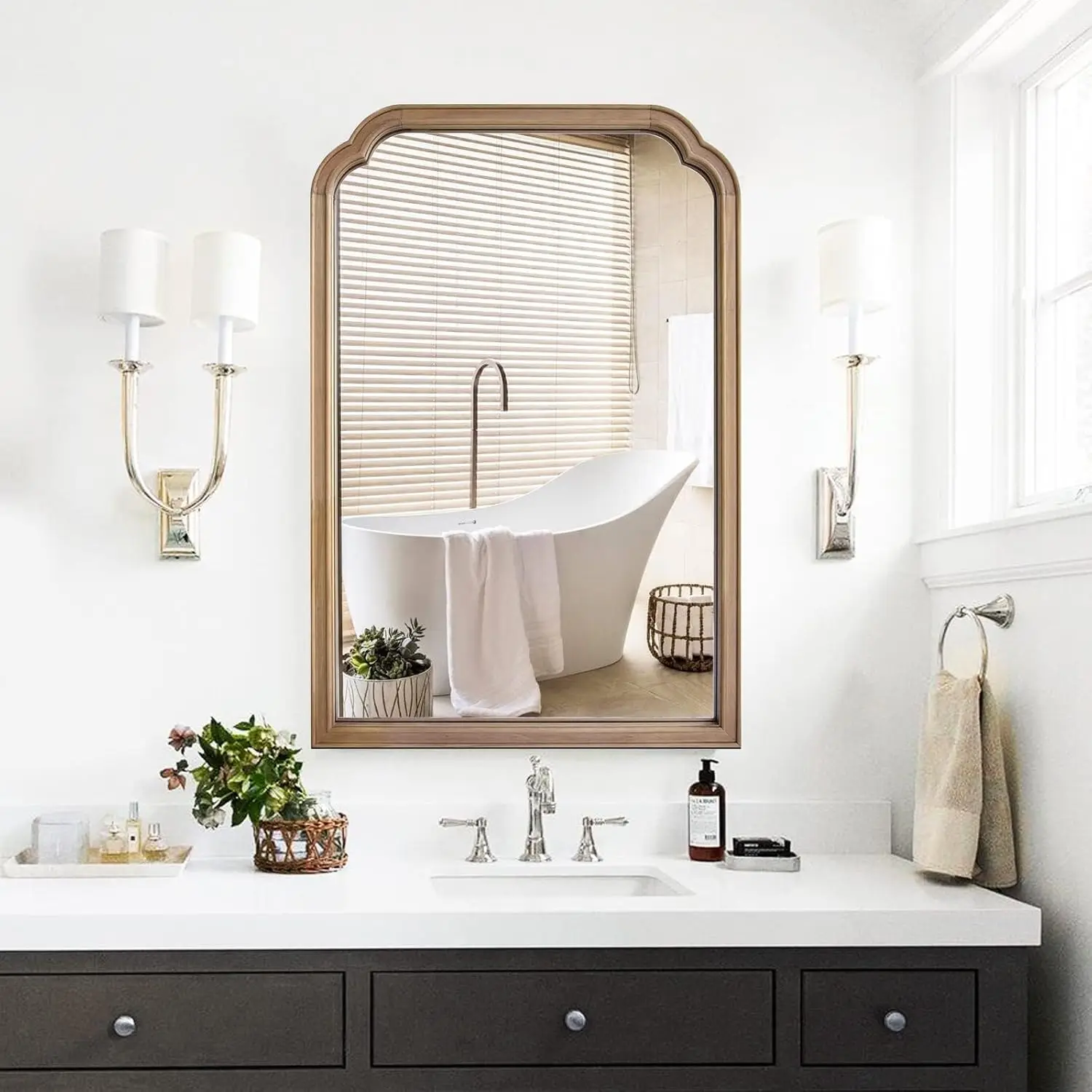 Wallbeyond Wood Bathroom Mirrors For Wall Mounted, 24