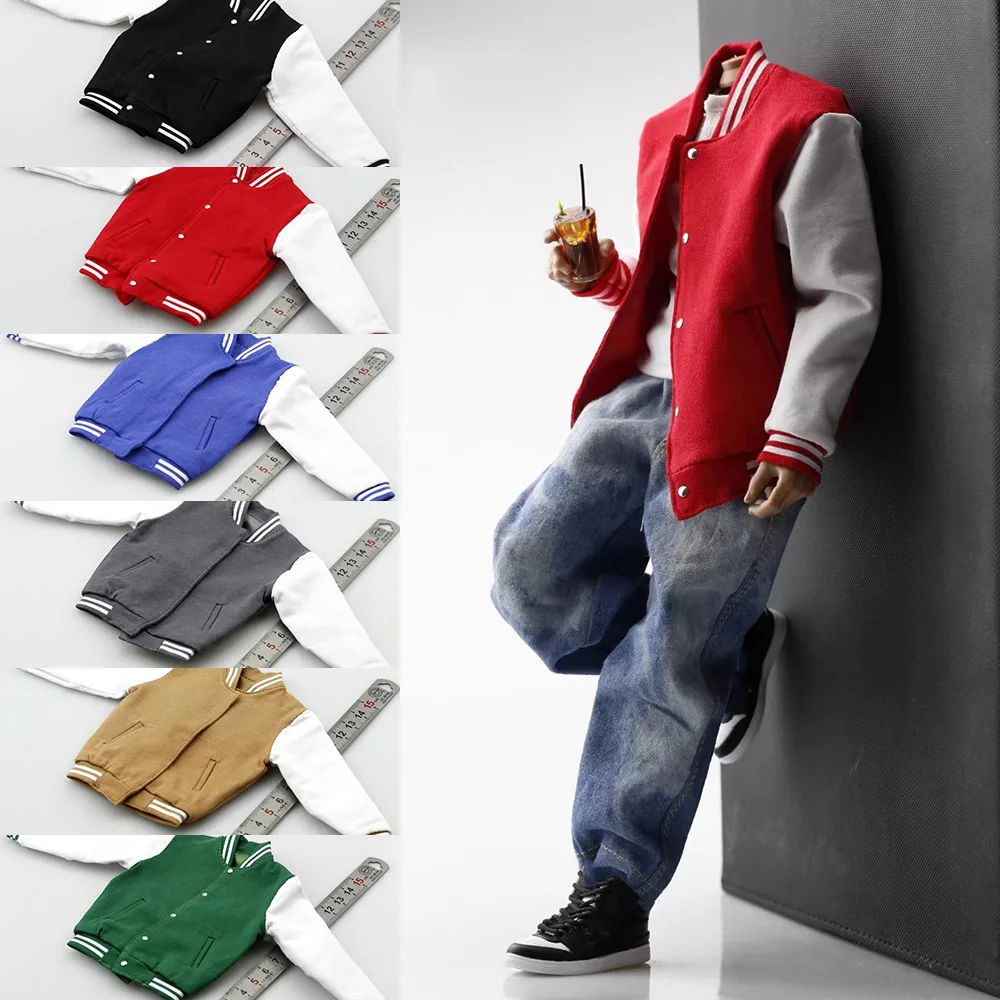 1/6 Scale Male Loose Casual Baseball Clothes Fashion Street Coat Jackets for 12in Action Figure Body Model Toys