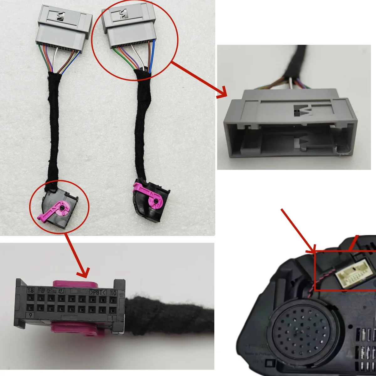Wire Cabel for Audi Cockpit DIGITAL SPEEDOMETER INSTRUMENT CLUSTER 4K0 920 790F   790E