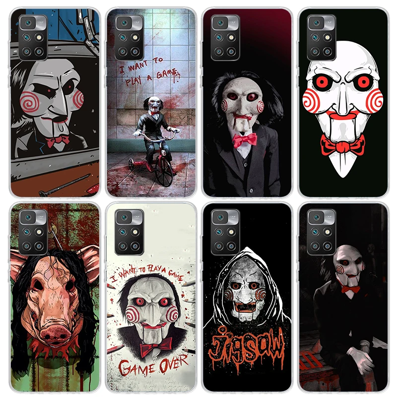 The Jigsaw Killer Horror Phone Case For Xiaomi Redmi 12C 12 10C 10A 10 9C 9A 9T 9 8A 8 7A 7 6A 6 Pro K60 K40 K20 S2 Print Fundas