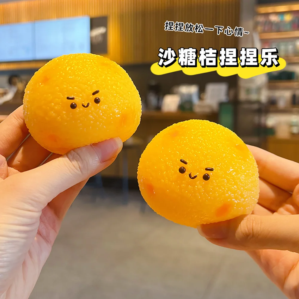 1pc Simulation Cute Sugar Tangerine Soft Pinch Relieves Daily Stress Tension Slow Rebound Restlessness Children's Decoration Toy