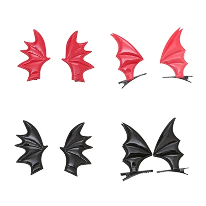 Cosplay Devil Hair Clips Cartoon Bat Wing Headwear for Halloween Party Devil Wing Hairpin Bangs Clips Party Supplies