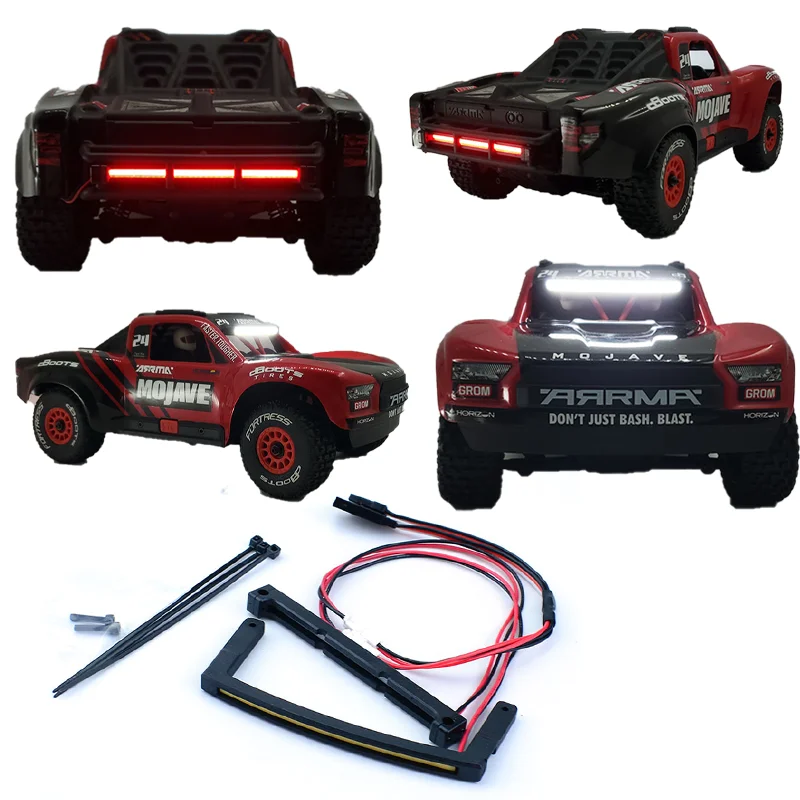 أضواء أمامية وخلفية معدلة LED 6 فولت لأجزاء ترقية السيارة Arrma 1/14 Mini Mojave Grom RC