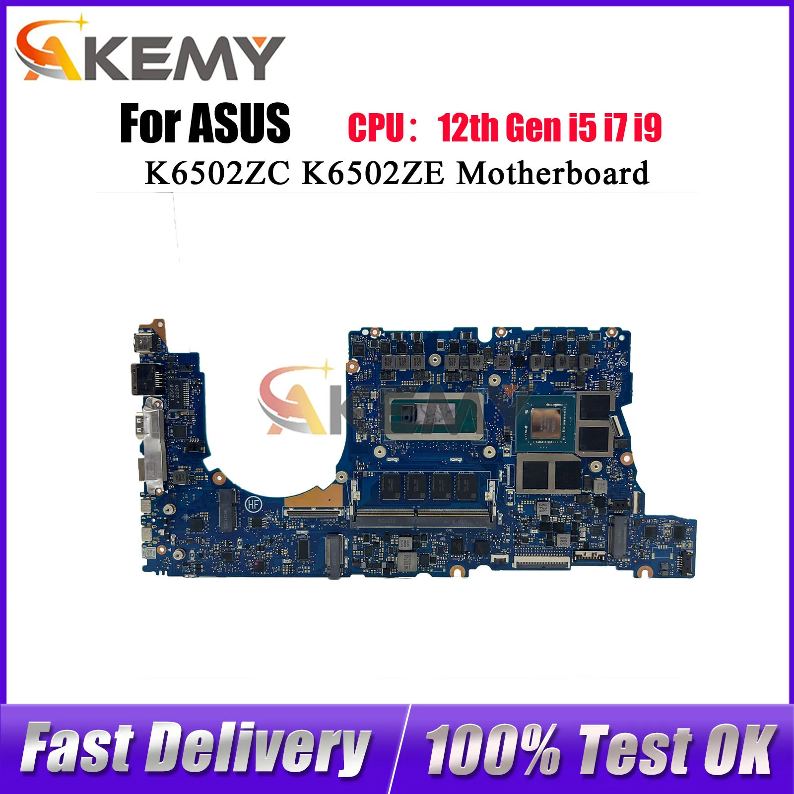 

K6502ZC Laptop Motherboard For ASUS TUF Gaming K6502ZC K6502Z K6502ZE Mainboard With 12th Gen i5 i7 i9 CPU 100% tests fast ship