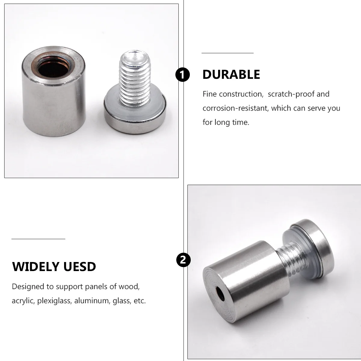 

40Pcs Glass Acrylic Nail Sign Standoff Screws Stainless Steel Advertising Screws for Office Store Market Bedroom Use