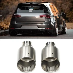 For VW GTI MK7 Golf7 Nozzle 60MM 63mm Auto Muffler Tip Matte Stainless Steel Car Exhaust Tip System Pipe Universal Exhaust Tip