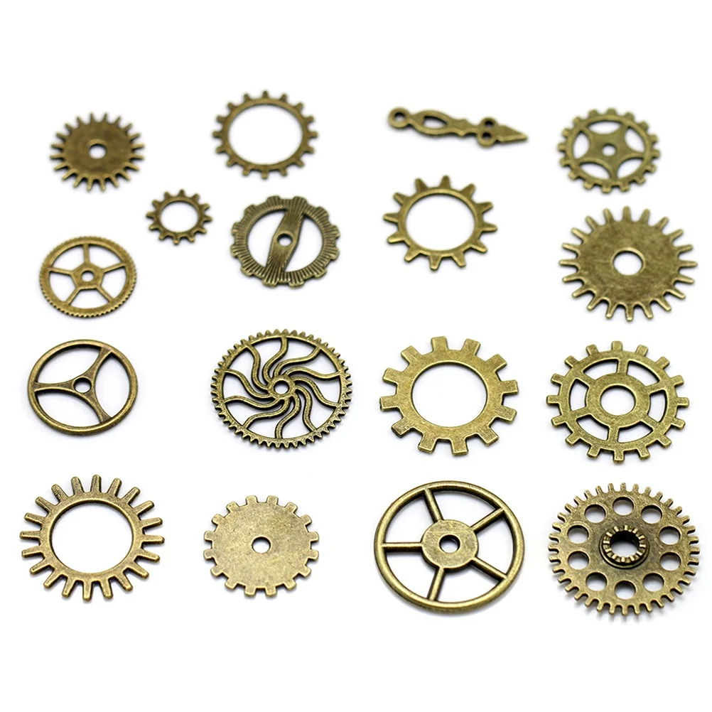 

17Pcs Bronze Alloy Gear Charms Vintage Steampunk Pendants for Jewelry DIY Necklace Bracelet Accessories
