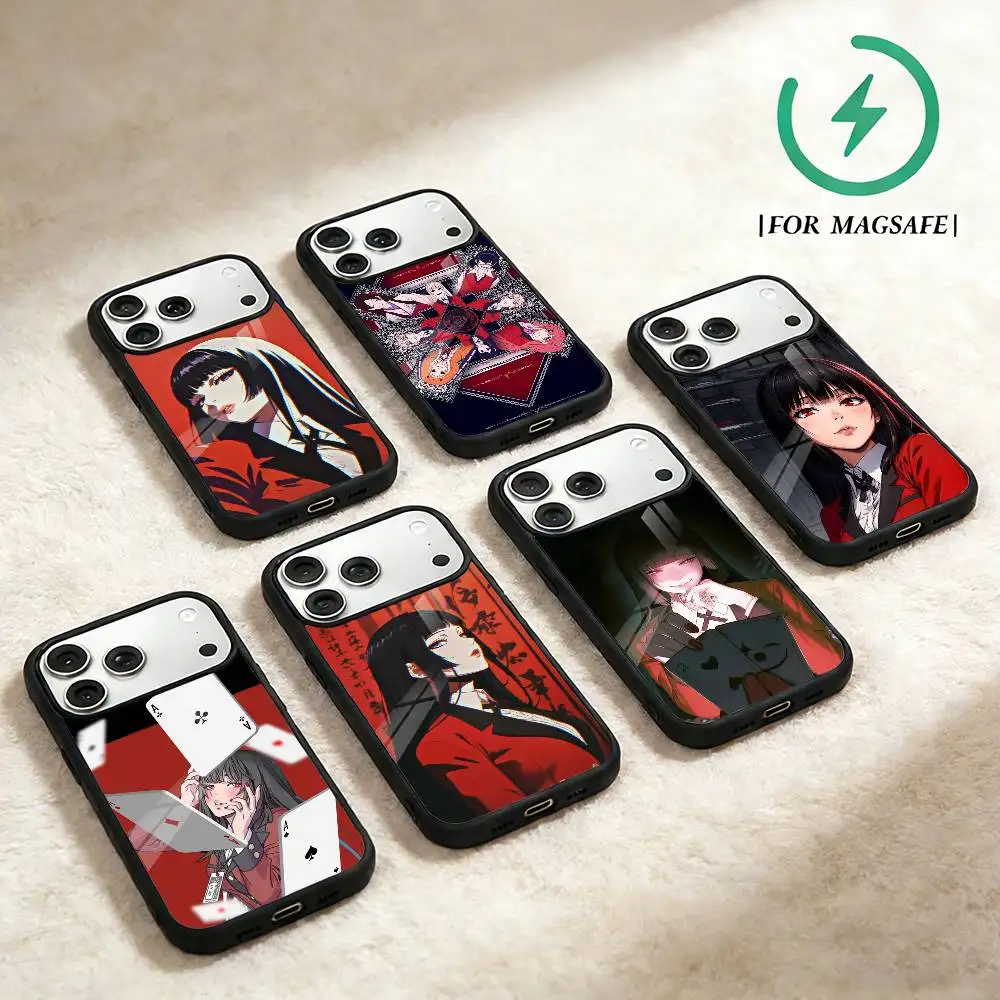 Anime Y-Yumeko Jabami K-Kakegurui Phone Case For iPhone 17,16,15,14,13,12,Plus,Pro,Max For Magsafe Magnetic Wireless Charge