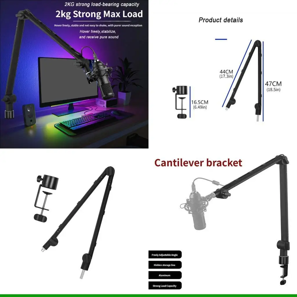 U55C Adjustable Sound Arm Providing Expanded Distance And Tool Holder Slot For Radio Broadcasting