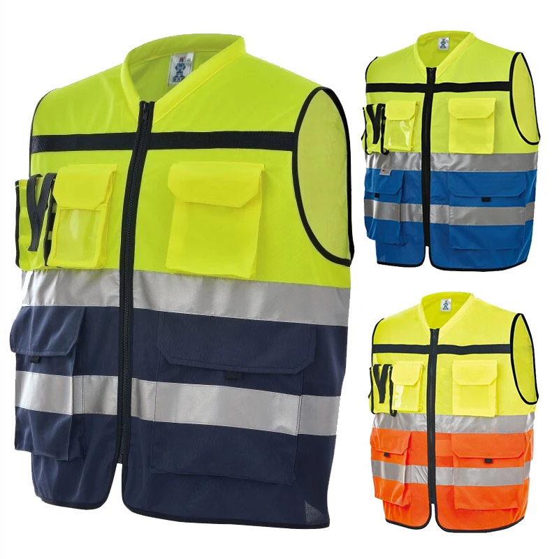 

Outdoor Work Reflective Safety Vest Sports Motorcycle Riding Running Fishing Vest Sanitation Patrol High Visibility Vest