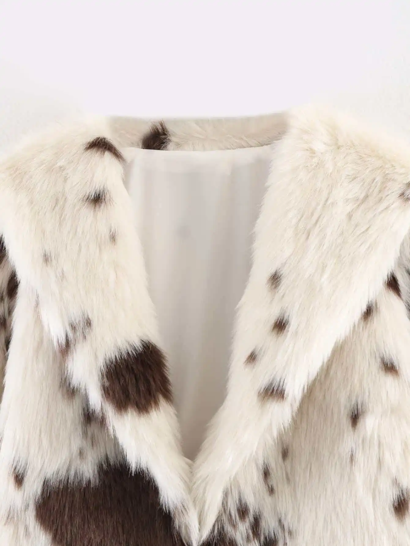 2026년 신상 겨울 레트로 다용도 소가죽 프린트 인조 모피 재킷