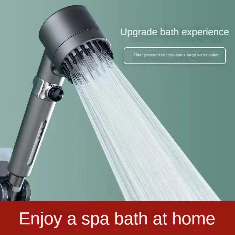 Pressurized Hair Dryer Type Massage Shower Head Hand-Held Shower Head Filter Three-Speed Household Bathroom